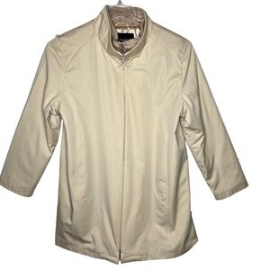 Weatherproof All Weather Mid Length Car Coat Ivory Size XL Insulated Zip Classic